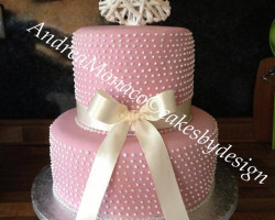 2 Tier Pink Wedding Cake