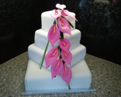 Square 4 Tiered Wedding Cake