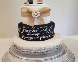 Wedding Cake 3 Tier Black and White